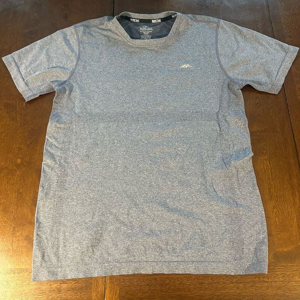 Pacific Trail Men's Gray Waffle Knit Crew Neck Pullover Shirt Size L - EUC